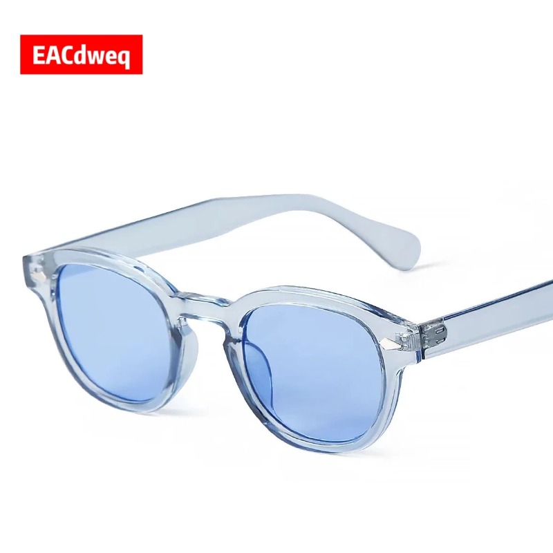 Women'S Fashion Eyeglasses - Occhiali da Sole Rotondi Trasparenti Blu