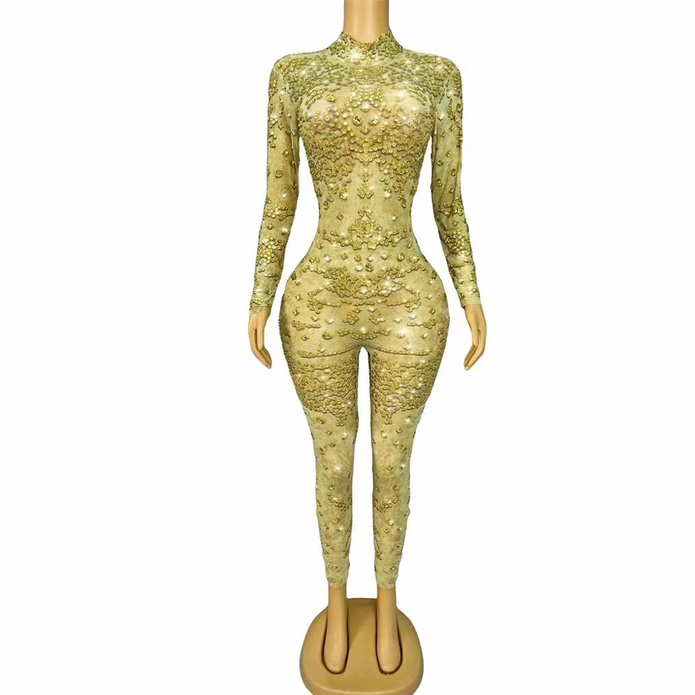 Women Fashion Photoshoot - Tuta sexy da palcoscenico con strass