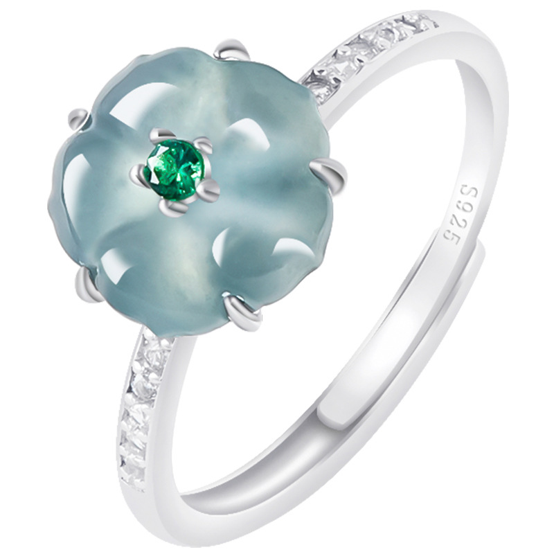 Women Fashion Rings - Anelli con Fiori in Giadeite Birmana