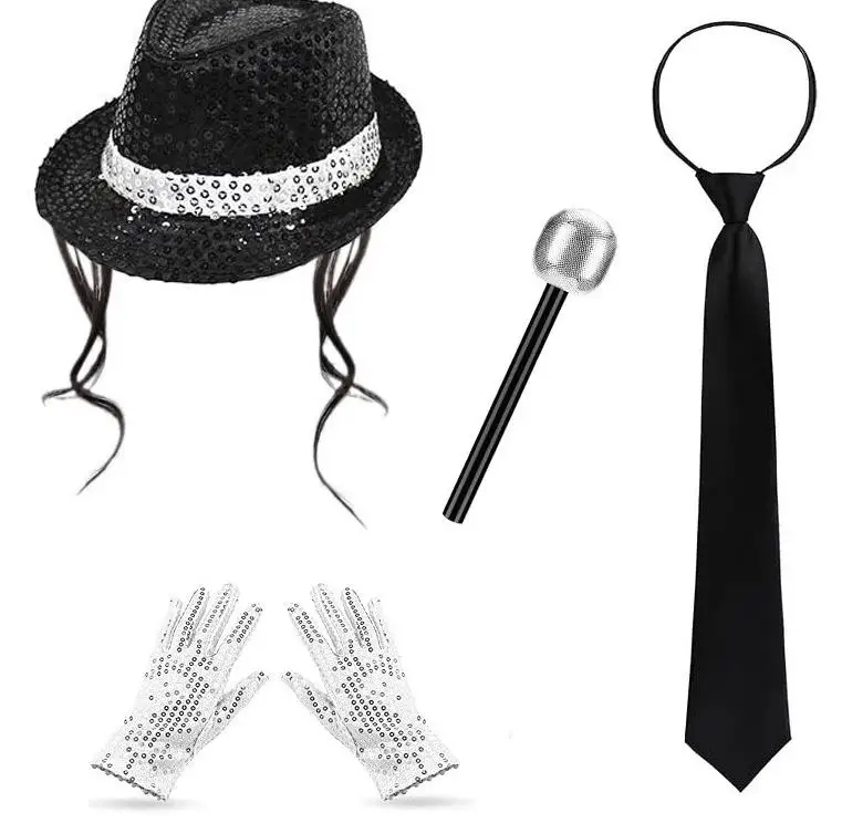 Women'S Fashion Gloves - Set Costume Michael Jackson Anni '70/'80: