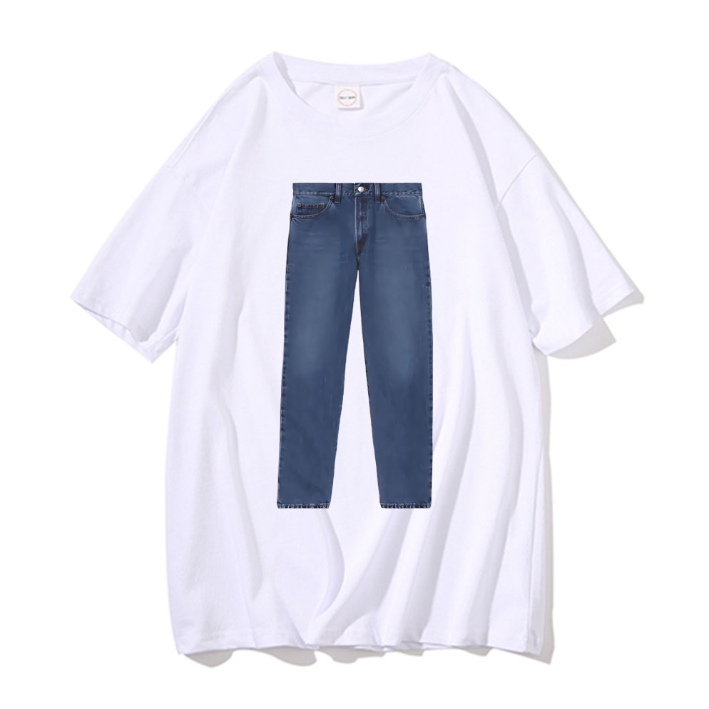 Women Fashion Jeans Top - Divertente Jeans Scherzo Meme Tshirt Uomo