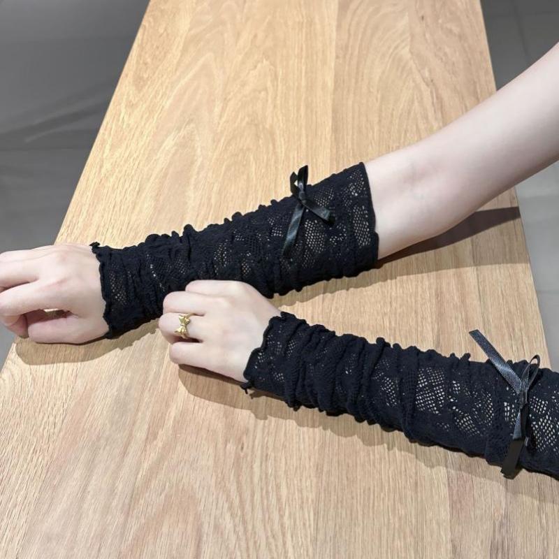 Women'S Fashion Gloves - Guanti Gotici Senza Dita in Rete