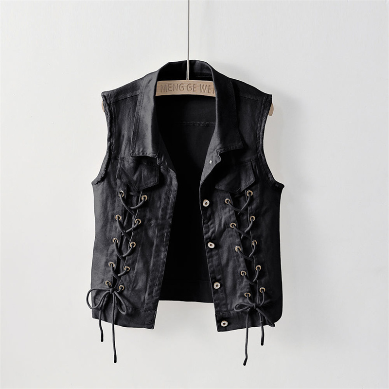 Women Fashion Jeans Top - Gilet in Denim alla Moda per