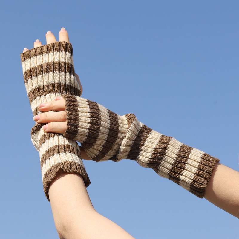 Women'S Fashion Gloves - Manicotti senza dita lavorati a maglia