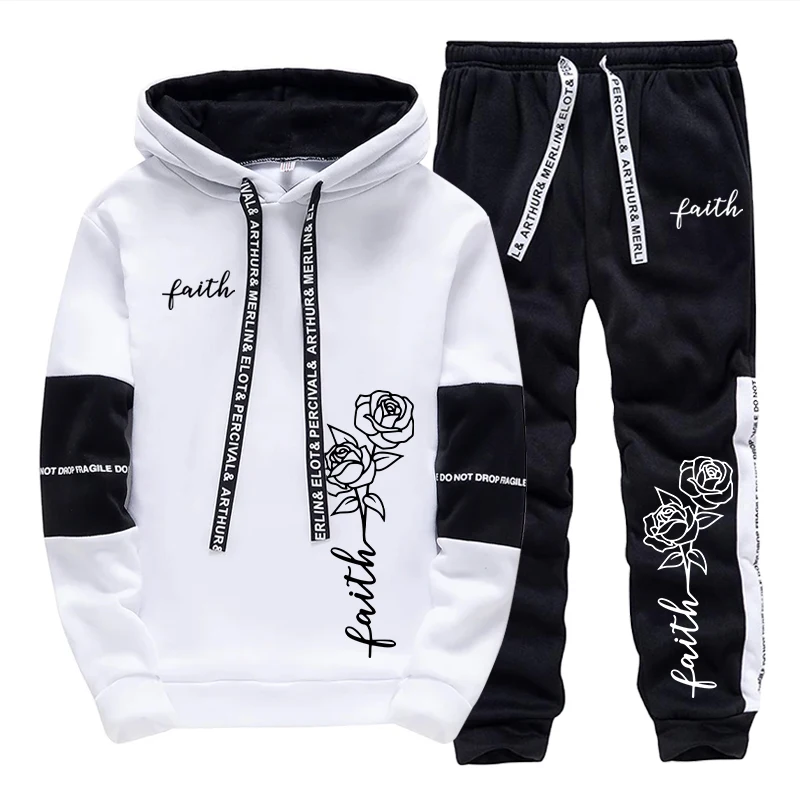 Women'S Fashion Hoodie - Completo Sportivo Casual con Cappuccio per