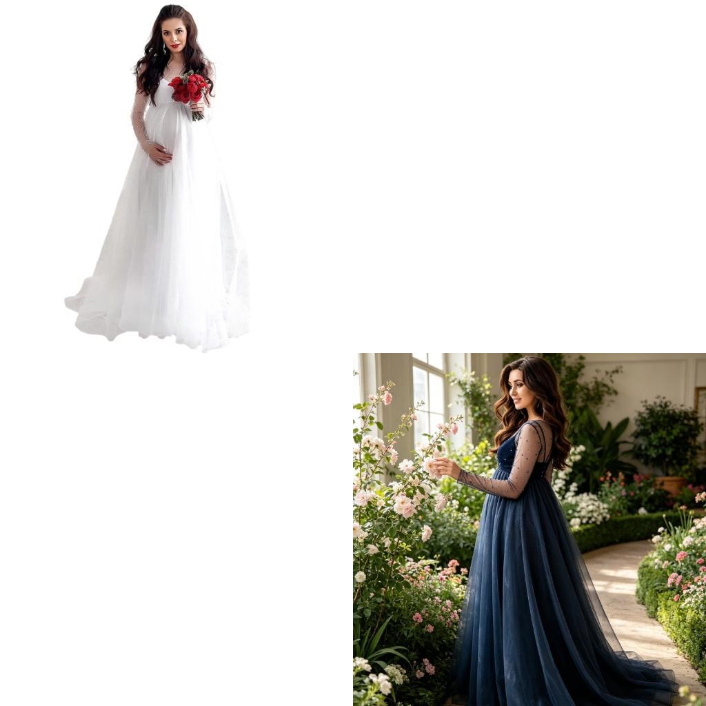 Women Fashion Photoshoot - XXFE Elegante abito premaman con inserto