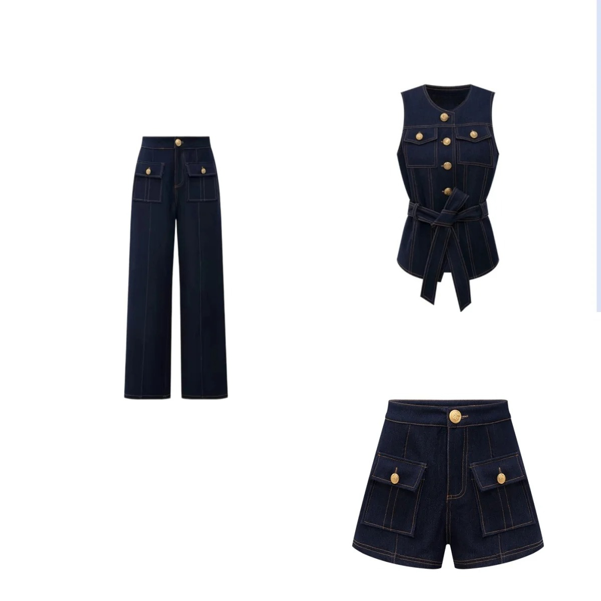 Women Fashion Jeans Top - Completo Y2K 2026: Nuovo gilet in