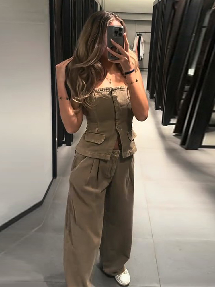 Completo da donna Y2K con top  - Women Fashion Jeans Top recensione e prezzo