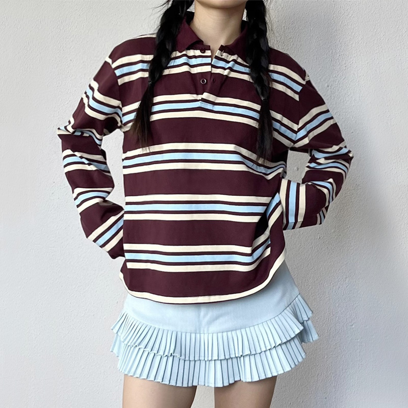 Polo da rugby rilassata a righ - Women'S Fashion Rugby Shirt recensione e prezzo