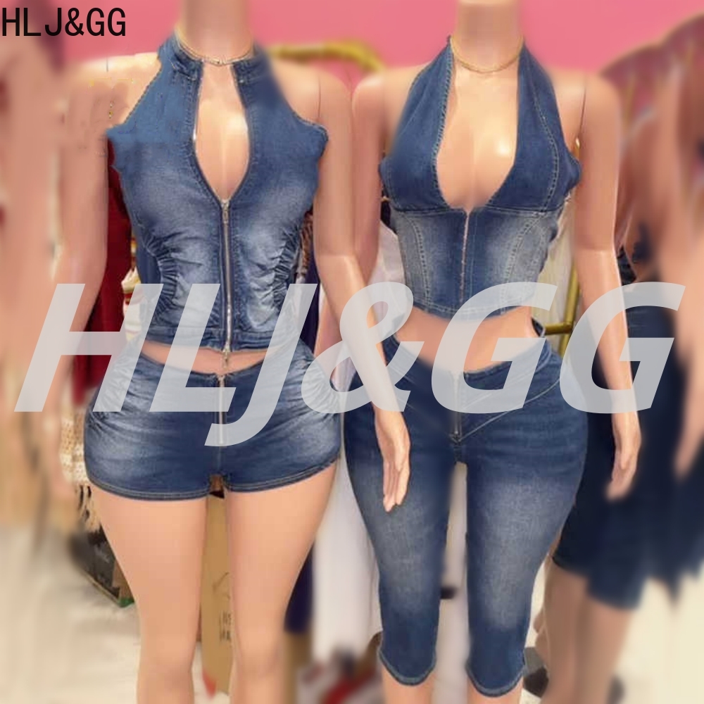 HLJ&GG Blu Moda Denim Halter D - Women Fashion Jeans Top recensione e prezzo