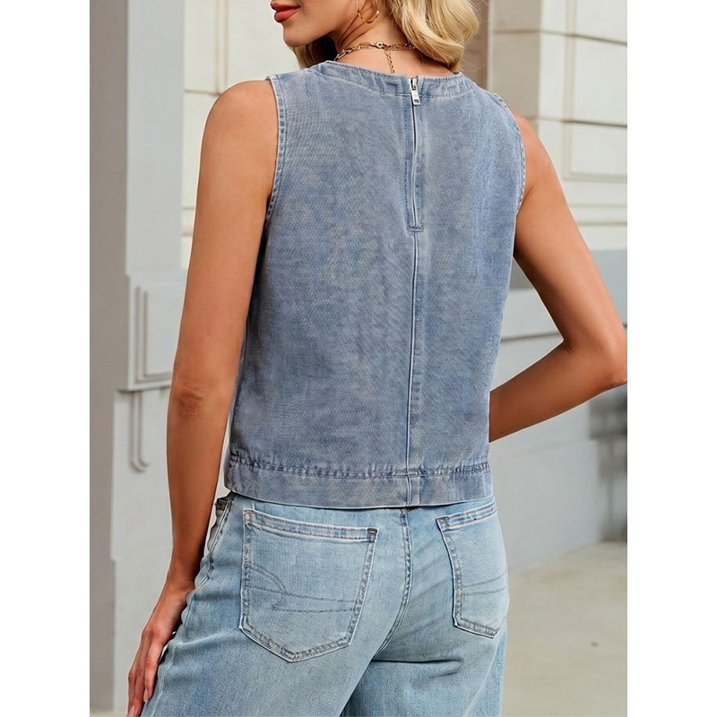 Benuynffy Gilet in denim casua - Women Fashion Jeans Top recensione e prezzo